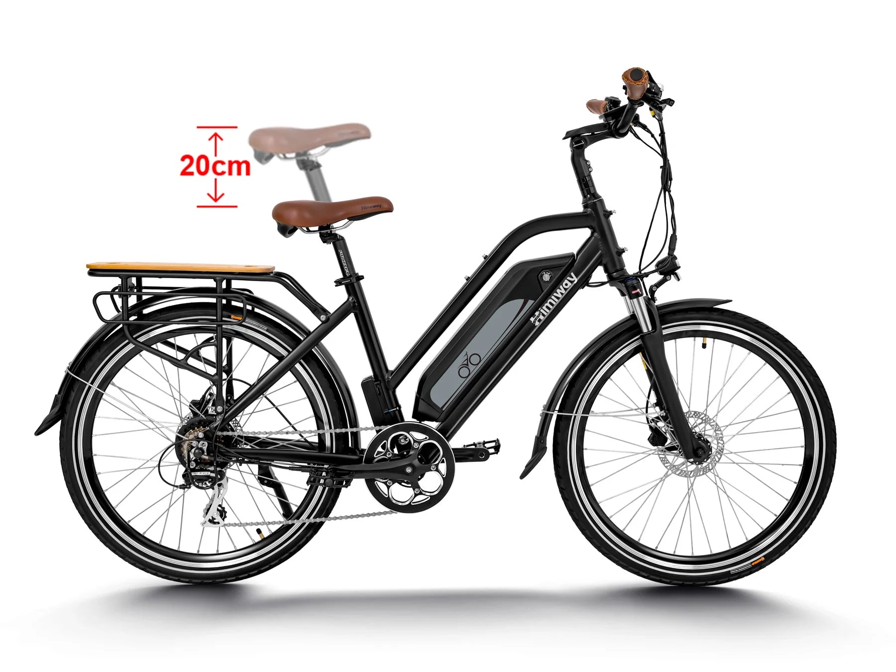 Himiway City Pedelec, E-bike, günstiges E-bike, Sattel höhen verstellbar- Himiway.ch